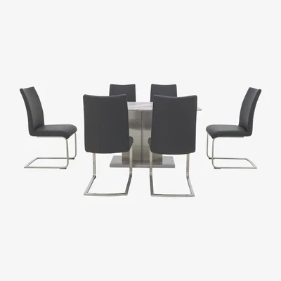 Furniture Village Cocoon Dining Table and 6 Chairs - Black