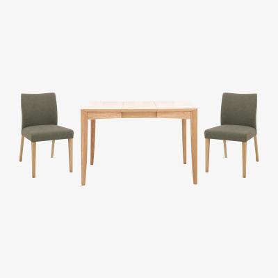 Furniture Village Duplex Small Extending Dining Table with 2 Upholstered Chairs
