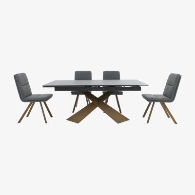 Furniture Village Veyron Extending Dining Table with 4 Chairs - Grey