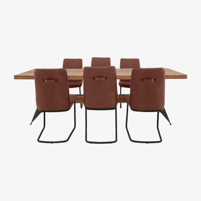Furniture Village Bodahl - Thanos Dining Table and 6 Cognac Chairs Dining Set - 240-cm