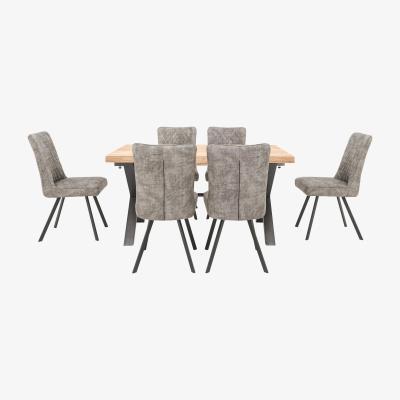 Furniture Village Earth Small Dining Table and 6 Dining Chairs