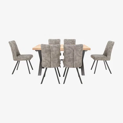 Furniture Village Earth Small Dining Table and 6 Dining Chairs