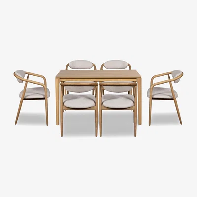 Furniture Village G Plan - Winchester Rectangular Extending Dining Table 6 Dining Arm Chairs