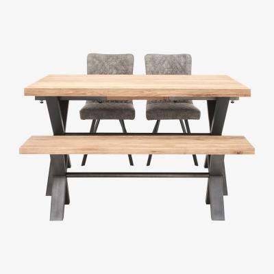 Furniture Village Earth Small Dining Table, 2 Dining Chairs and a Dining Bench