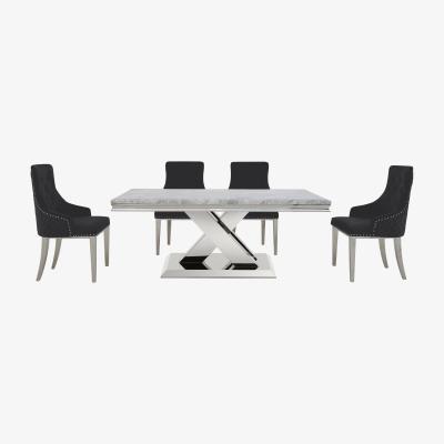 Furniture Village Dolce Dining Table and 4 Button Back Dining Chairs