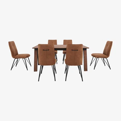Furniture Village Habufa - Austin Extending Dining Table and 6 Chairs - 280-cm - Brown