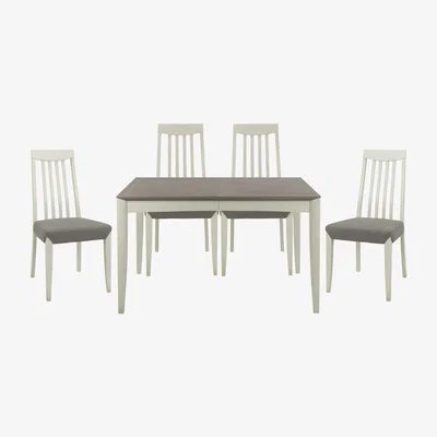 Furniture Village Skye Medium Table and 4 Tall Chairs - Grey