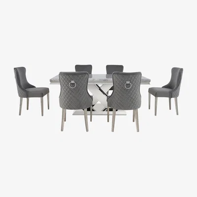 Furniture Village Dolce Large Dining Table and 6 Side Chairs