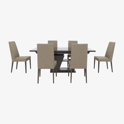 Furniture Village ALF - Trillo Dining Table and 6 Chairs - 210-cm - Beige