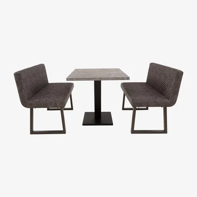 Furniture Village Rocket Dining Table and 2 Compact Earth Backrest Benches Dining Set