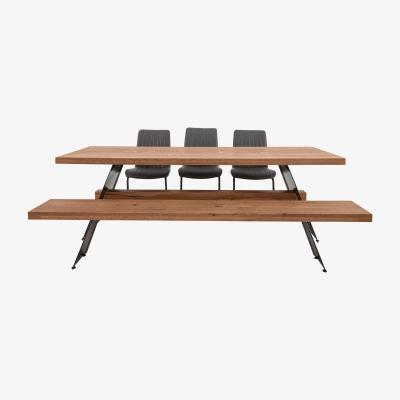 Furniture Village Bodahl - Thanos Dining Table, 3 Grey Chairs and Bench Dining Set - 220-cm