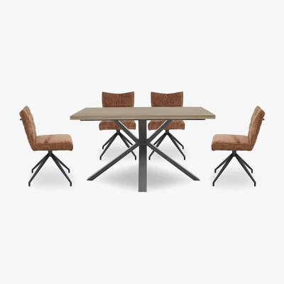 Furniture Village Saturn Compact Dining Table and 4 Swivel Chairs