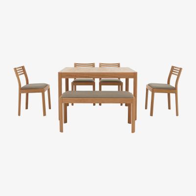 Furniture Village Ercol - Ella Small Extending Dining Table, 4 Dining Chairs and Small Dining Bench - Brown
