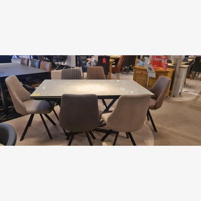 Furniture Village Aquila extending dining table and 6 chairs