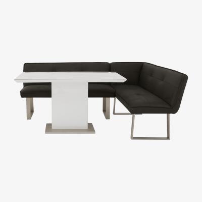 Furniture Village Central Park Dining Table and Right Hand Facing Corner Bench - Grey