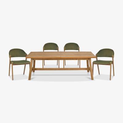 Furniture Village Stratford Large Extending Dining Table with 4 Fabric Chairs