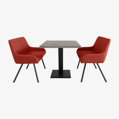 Furniture Village Rocket Dining Table and 2 High Back Benches Dining Set