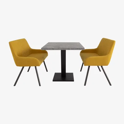 Furniture Village Rocket Dining Table and 2 High Back Benches Dining Set