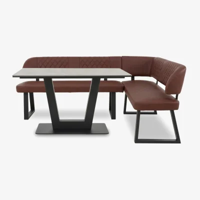 Furniture Village Venus Dining Table and Right Hand Facing Corner Bench - Tan
