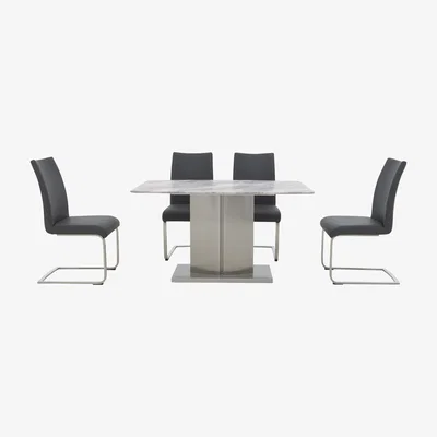Furniture Village Cocoon Dining Table and 4 Chairs - Black
