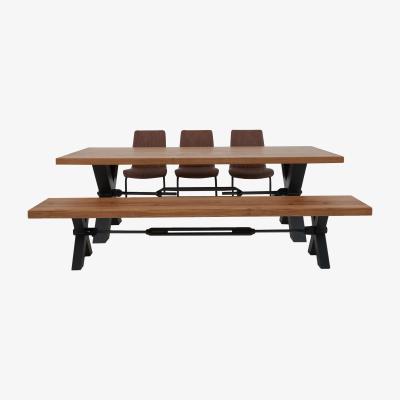 Furniture Village Bodahl - Terra Dining Table, 3 Cognac Chairs and Bench Set - Oiled