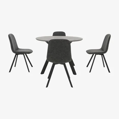 Furniture Village Diego Round Dining Table and 4 Dining Chairs