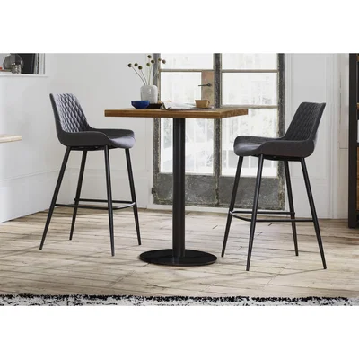 Furniture Village Earth Bar Table and 2 Rocket Bar Stools - Red