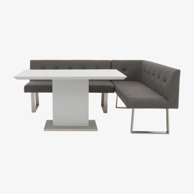 Furniture Village Park Avenue Dining Table and Right-Hand Facing Corner Bench Dining Set - Grey