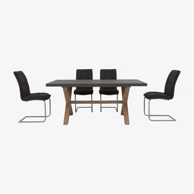 Furniture Village Fusion Large Table and 4 Chairs Dining Set
