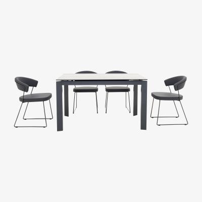 Furniture Village Calligaris - New Baron Extending Dining Table and 4 Chairs