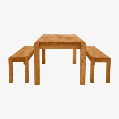 Furniture Village Bakerloo Large Extending Table and 2 Large Benches Dining Set