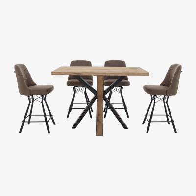 Furniture Village Habufa - Detroit Bar Table and 4 Bar Stool Set - Beige