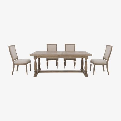 Furniture Village Riviera Extending Table and 4 Dining Chairs - Brown