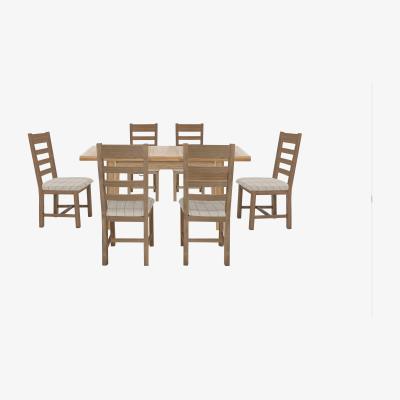 Furniture Village Hewitt Rectangular Extending Dining Table and 6 Slatted Dining Chairs