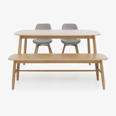Furniture Village Stockholm Fixed Dining Table with 2 Upholstered Chairs and a Bench