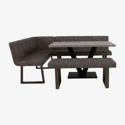 Furniture Village Rocket Dining Table, Compact Earth Low Bench and Compact Earth Left Hand Facing Corner Bench Dining Set