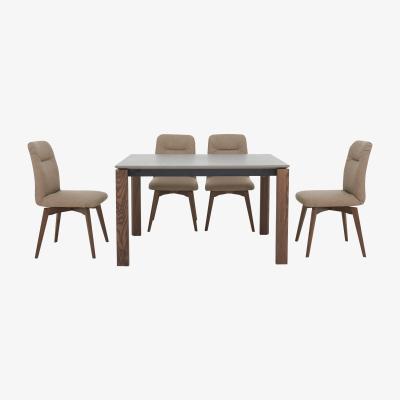 Furniture Village Calligaris - New Eminence Dining Table and 4 Fixed Chairs - 160-cm - Brown