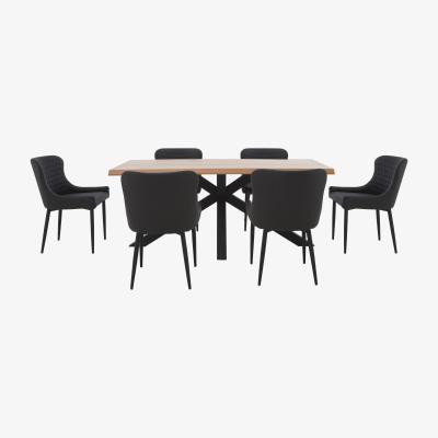 Furniture Village Osaka Dining Table and 6 Chairs - Grey