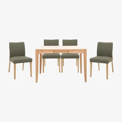 Furniture Village Duplex Small Extending Dining Table with 4 Upholstered Chairs