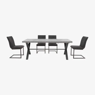Furniture Village Moon Dining Table and 4 Cantilever Chairs Set - 150-cm