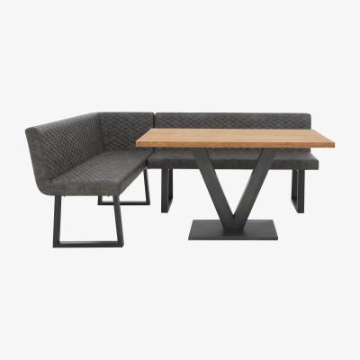 Furniture Village Compact Earth Dining Table and Left Hand Facing Corner Dining Bench