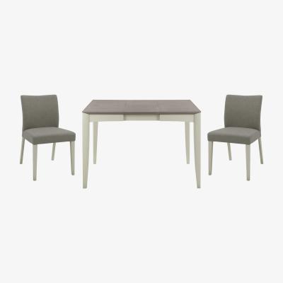 Furniture Village Skye Small Table and 2 Upholstered Chairs - Grey