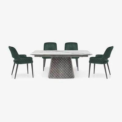 Furniture Village Basque Extending Dining Table with 4 Chairs - 180-cm