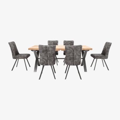 Furniture Village Earth Large Dining Table and 6 Dining Chairs