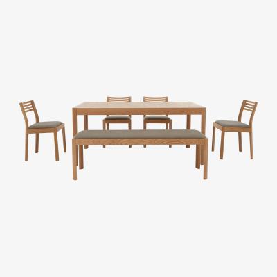 Furniture Village Ercol - Ella Medium Extending Dining Table, 4 Dining Chairs and Medium Dining Bench - Brown