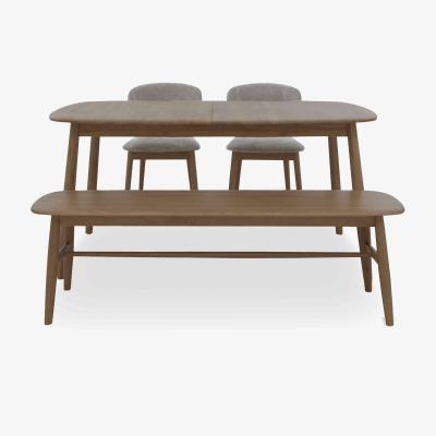 Furniture Village Stockholm Extending Dining Table with 2 Wooden Chairs and a Bench