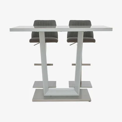 Furniture Village Grigio Table with 2 Swivel Bar Stools