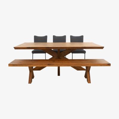 Furniture Village Bodahl - Loki Dining Table with 3 Grey Cantilever Chairs and Bench Set - Old Bassano