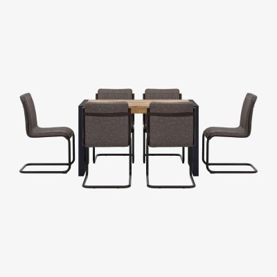 Furniture Village Fire 2.0 Table and 6 Dining Chairs - 130-cm