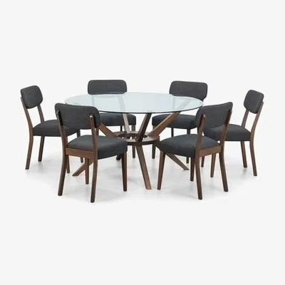 Furniture123 Julian Bowen Chelsea Dining Set with 6 Farringdon Dining Chairs